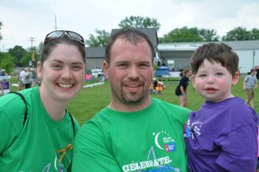 Amanda and her husband Todd with Xander at a Relay For Life event.