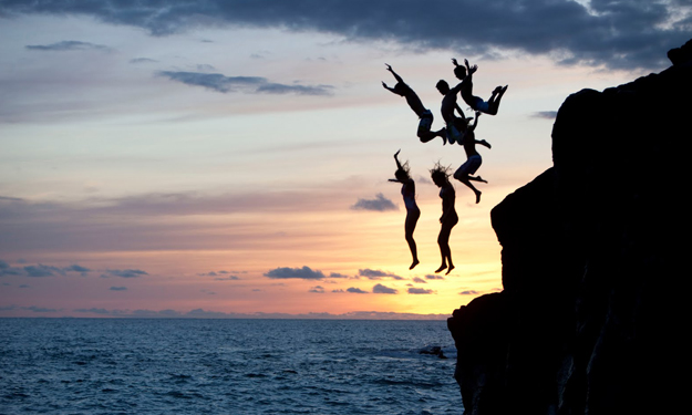 This is a google image that came up for "courage." It is very inspiring. But let it be noted I would never do this. EVER. 